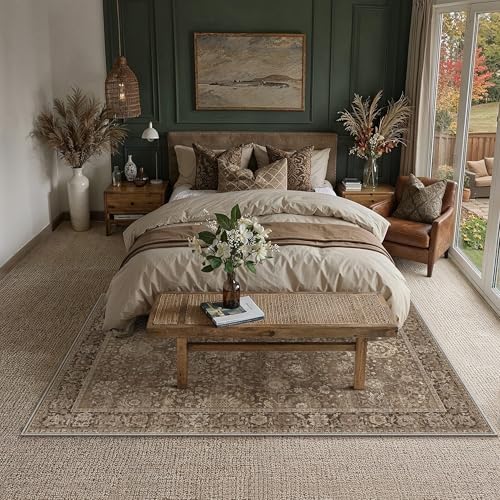 HUGEAR Area Rugs 5x7 Brown Vintage Rug - Image 2