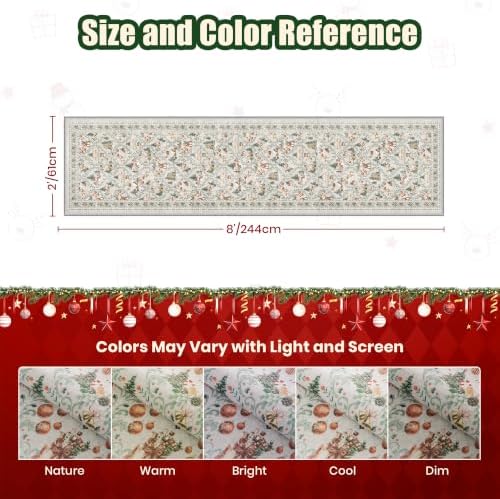 2x8 Christmas Runner Rug for Hallway, Washable Kitchen Rug - Image 2