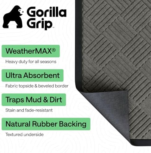 GORILLA GRIP WeatherMAX Door Mat, Indoor Outdoor Use - Image 2
