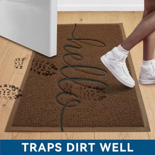 EARTHALL Door Mat Outside Inside Hello Doormat, Durable Floor Mat Non Slip Mat - Image 4