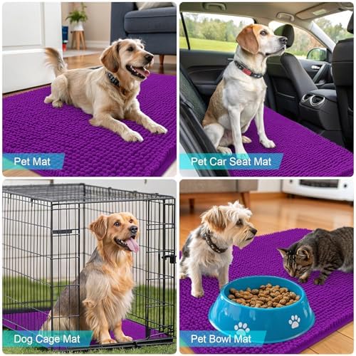 OLANLY Dog Door Mat for Muddy Paws 47x32, Super Absorbent Chenille Mud Mat - Image 7