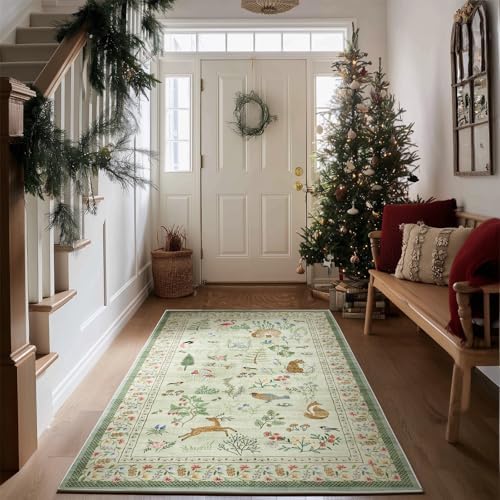 Washable Small Throw Rugs for Entryway: Door Mat Indoor Entrance 4x6 Area Rug - Image 2