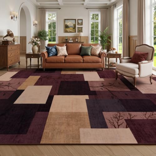 Large Area Rugs for Living Room, Modern Geometric Patchwork Carpet Non-Slip - Image 2