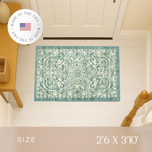 Maples Rugs Pelham Vintage Medallion Area Rugs, Light Spa - Image 2