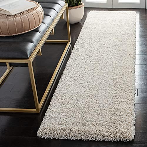 SAFAVIEH Milan Shag Collection 2' x 8' Ivory SG180 Solid Non-Shedding Living by Unknown