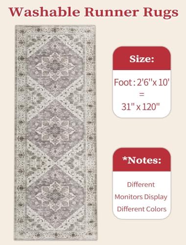 SERISSA 2'6"x10' Washable Non Slip Boho Runner Rug - Image 2