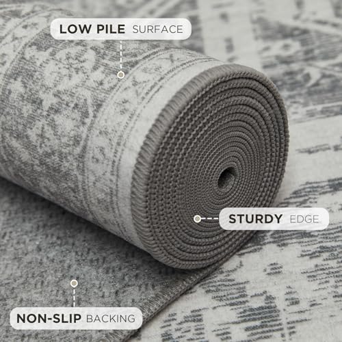Joydeco 8x10 Area Rugs for Living Room, Non Slip Machine Washable Vintage Rug - Image 4