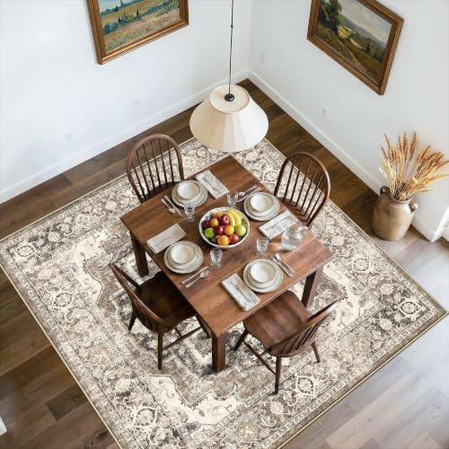 YOUFORTONG Washable 6x6 Square Area Rug: Non-Slip Vintage 6 ft Carpet - Image 3