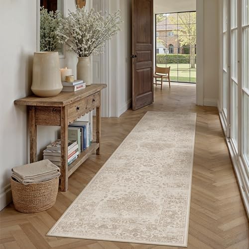 HUGEAR Light Brown 2x8 Runner Rugs Washable by HUGEAR