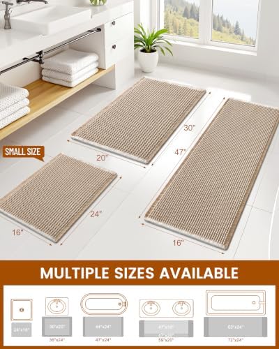 Smiry Waffle Bath Mat 47X32, Soft Absorbent Bathroom Rugs - Image 2