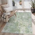 Soalmost Abstract 3x5 Rugs, Small Kitchen Entryway Area Rug Green/Ivory by Soalmost