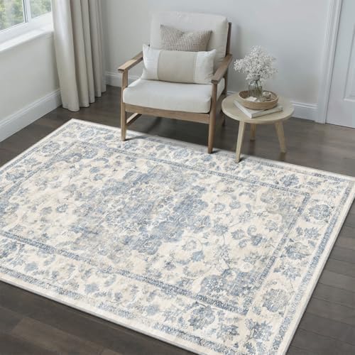 3x5 Blue Neutral Area Rug - Image 2