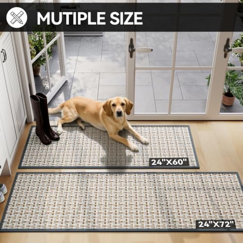 YDKGL Front Door Mat Indoor Non Slip Long Entry Mat Large Gray 20"x48" - Image 6