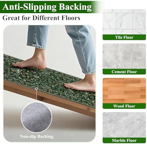 HEBE Hallway Runner Rug 2'x8', Washable Non Slip Kitchen Rug Runner - Image 3