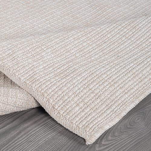 Beverly Rug Easy Jute Off White Rug 8x10 Solid Washable Durable Outdoor Indoor - Image 4