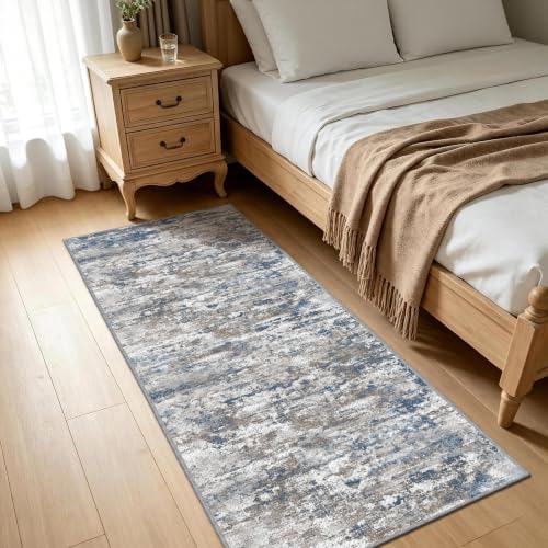 Hallway Runner Rug 3x6 Textured Non Slip Carpet Runner, Abstract Multi - Image 2