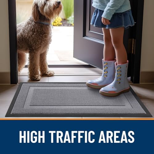 OLANLY Front Door Mat Outside 47x32, All-Season Heavy-Duty Rubber Doormat - Image 6
