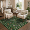 4x4 Square Rug Floral Washable Rugs by NakedCloud