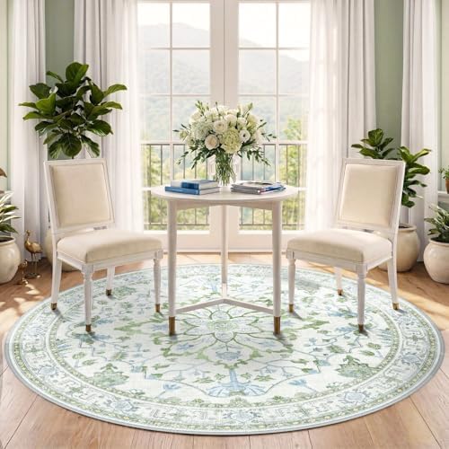 RELEANY Washable Area Rug, Round 5ft - Image 3