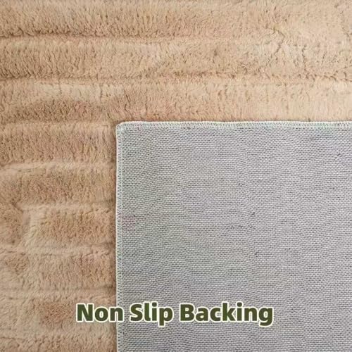 Brown Solid Area Rug 5x7, Washable Living Room Rug, Ultra Soft Indoor Rugs - Image 4