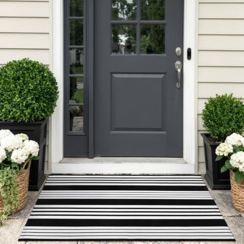Striped Fall Door Mat 28"x43" Outdoor Rug Cotton Washable Fall Decor - Image 7