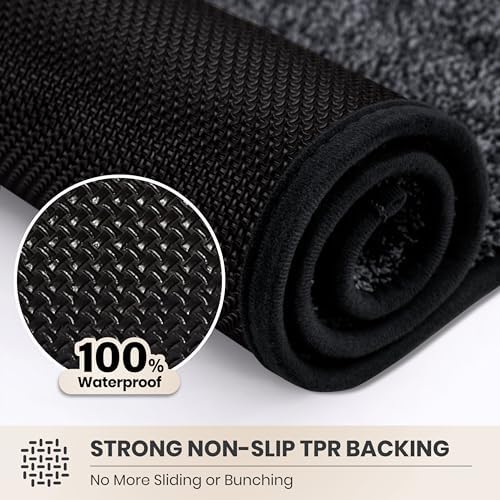 PURRUGS Dirt Trapping Indoor Door Mat, Bluish Grey-Black - Image 5