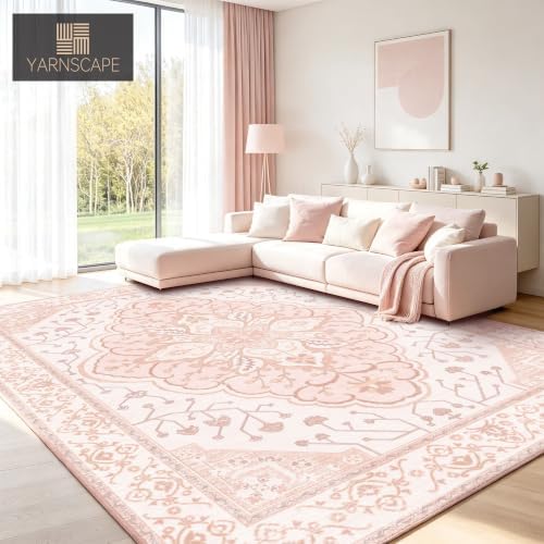 YARNSCAPE 8' x 10' Machine Washable Area Rug, Non-Slip Low-Pile Carpet - Image 5