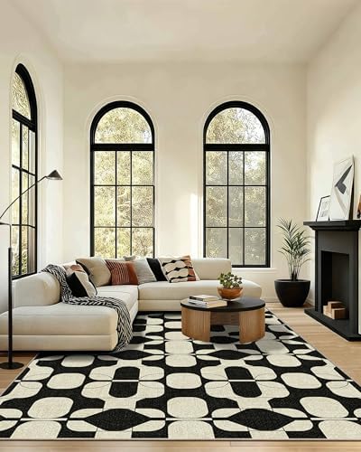 8x10 Area Rugs for Living Room Modern Washable Rug by LatteFog