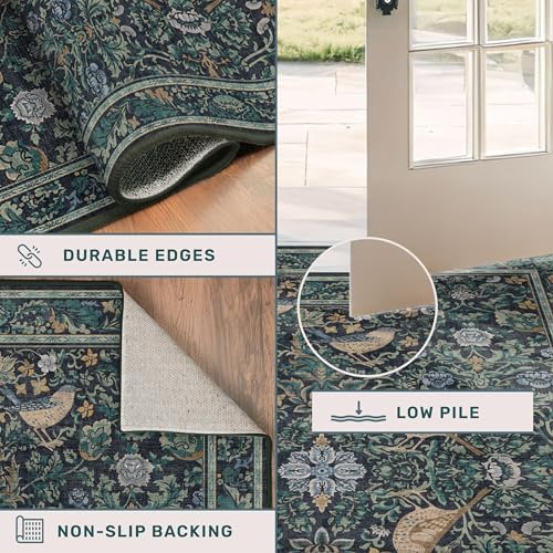Blue 3x6 Washable Rug for Large Entryway - Image 5