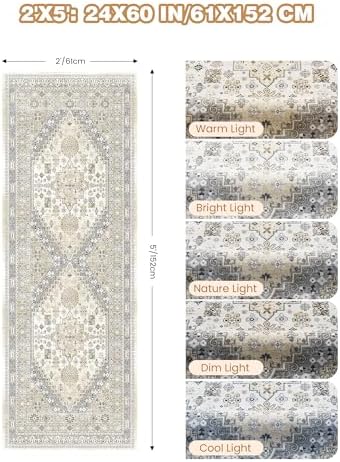 2x5 Rug Runner Non-Slip Washable Rugs - Image 2