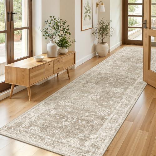 Madane Runner Rug 3x12 for Hallway, Kitchen Non-Slip Runner Rug Brown/Sand - Image 3