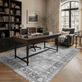 JOOJA 6x9 Grey Vintage Boho Washable Area Rug, Soft Low Pile Floor Carpet by JOOJA