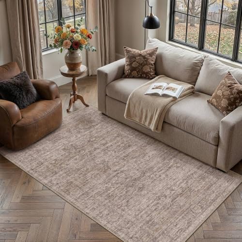 HUGEAR Brown Area Rug 3x5 Washable Neutral Rug - Image 2