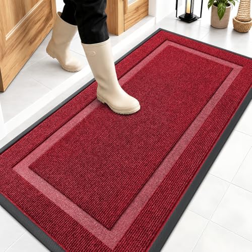 OLANLY Front Door Mat Outside 47x23, All-Season Heavy-Duty Rubber Doormat by OLANLY