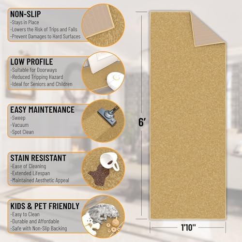 Ottomanson 2x6 Runner Rugs for Hallway – Kitchen Rug Runner - Image 2