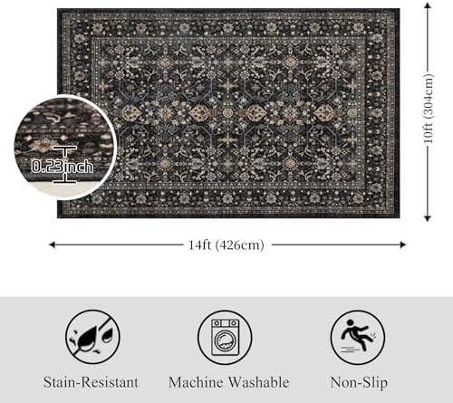 Ruaruarug Washable Area Rug 10×14 - Image 2