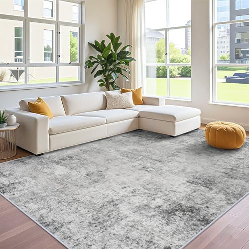 Washable 10x12 Area Rug: Non Slip Large Abstract Rugs by RUUGME