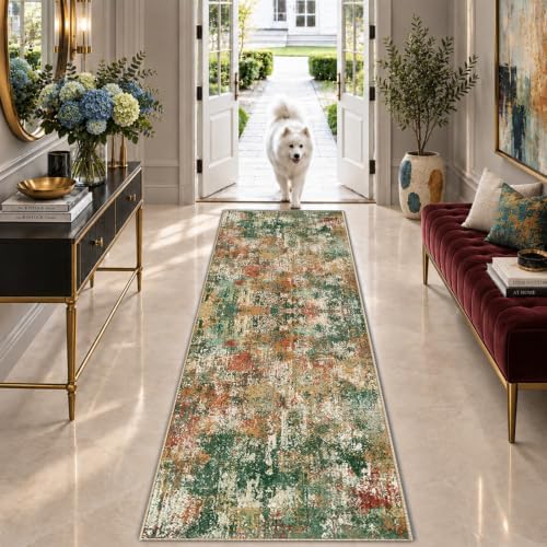 RELEANY Washable Runner 2'x6' Abstract Area Rug by RELEANY