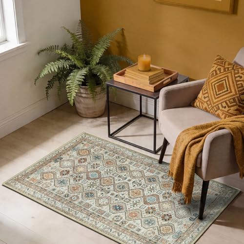 Keen Home Design Vintage Washable Entryway Rug, Non-Slip Low Pile by KeenHomeDesign