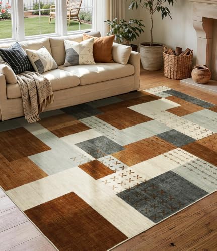 YIHOUSE Modern Geometric Patchwork Rugs - Image 3