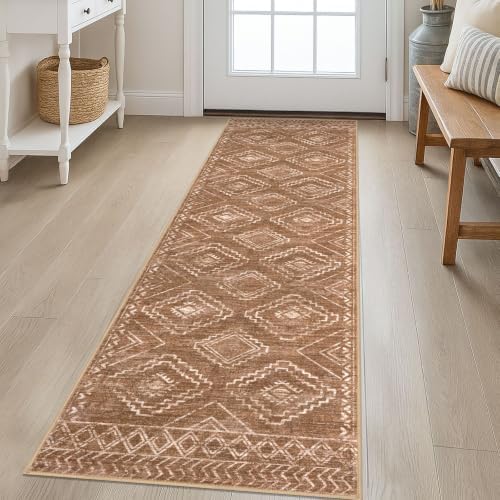 KILOCOCO Washable Runner Rug 2x6 ft Hallway Runners, Mocha Brown by Kilococo