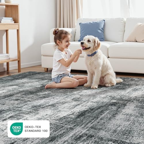 9x12 Area Rug for Living Room, Abstract Washable Non-Slip Large Rugs - Image 5