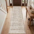 cotiled 3x8 Runner Rug Abstract Washable Non Slip Cartpet Dark Brown by COTILED