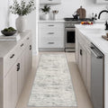 2x5 Washable Runner Rug：Modern Abstract Kitchen Soft Carpet Gray by FXRHLP