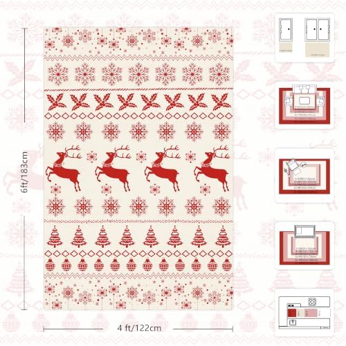 Christmas 4x6 Area Rugs for Entryway, Washable Rug Soft Non-Slip Low Pile - Image 2