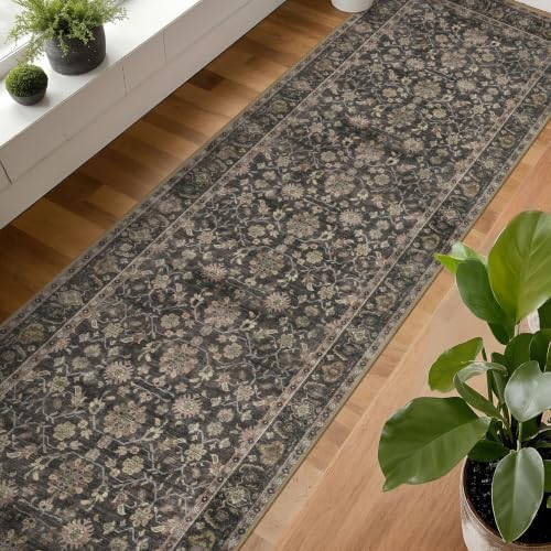 KUTA Vintage Washable Long Runner Rug 2.6x18 Brown Runners - Image 4