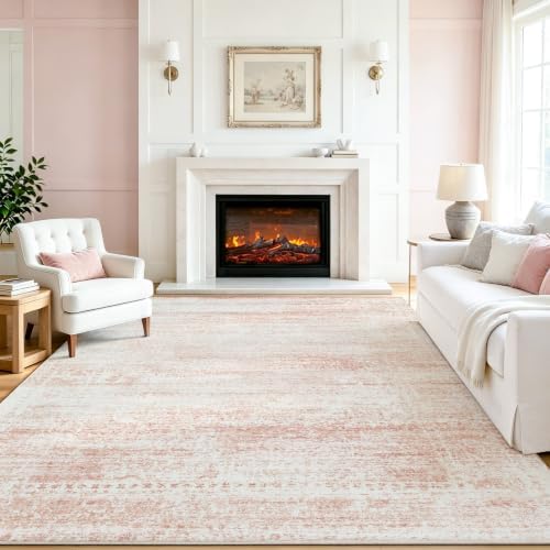 Pink Washable Rugs 8x10 Area Rugs by Srugn
