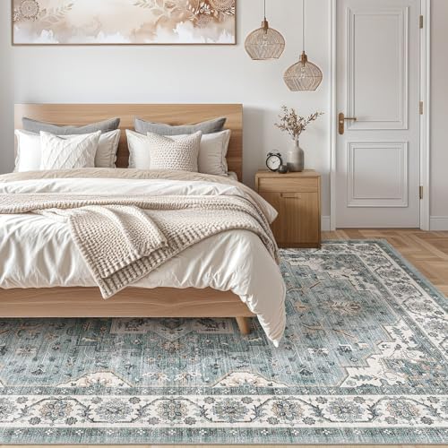 cotiled 10x12 Area Rug for Living Room, Traditional, Denim Blue - Image 6