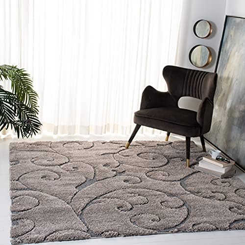 SAFAVIEH Florida Shag Square Rug 10', Soft Grey & Light Blue SG455-1160 by Unknown