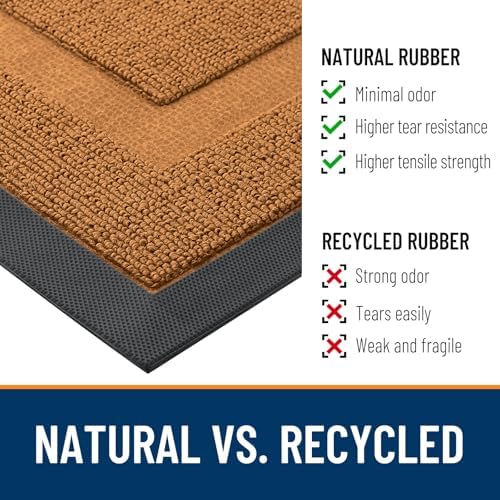 OLANLY Half Circle Front Door Mat Outside 29.5x17 All-Season Rubber Doormat - Image 4